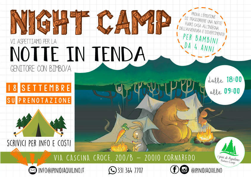 FAMILY NIGHT CAMP – NOTTE IN TENDA IN FAMIGLIA